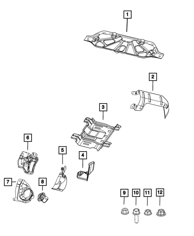 68499112AA - Frame, Bumper and Fascia: Heat Shield for Mopar Image image