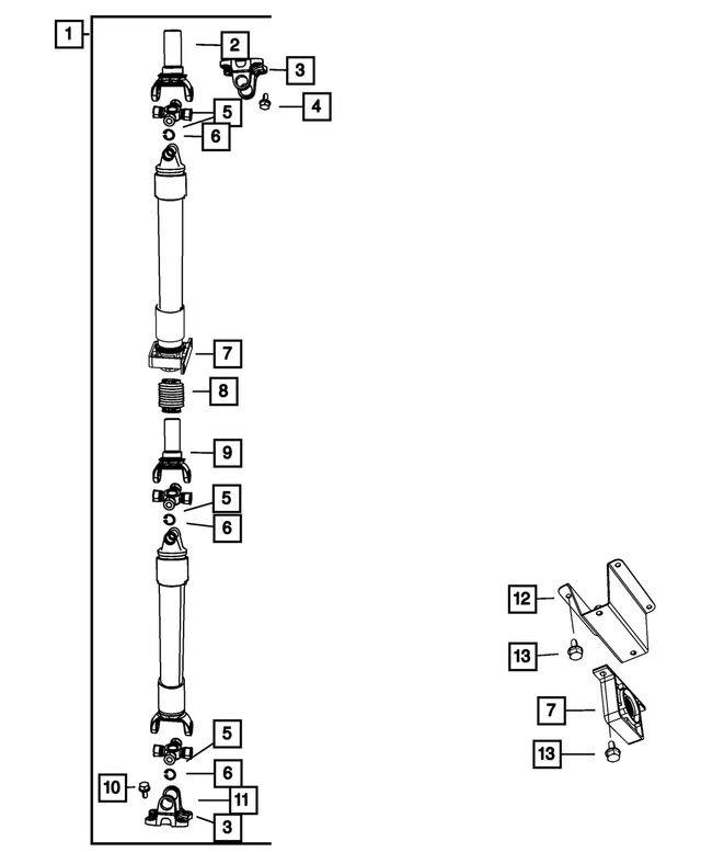 52123409AC - Rear Axle; American Axle 292 MM Dual Rear Wheels; Differential and Drive Line: Drive Shaft for Mopar Image image