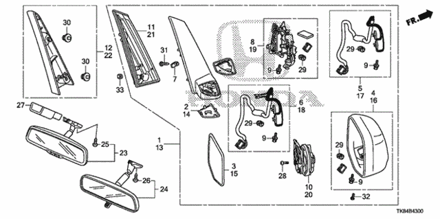 Mirror (1) for 2012 Honda Odyssey #0