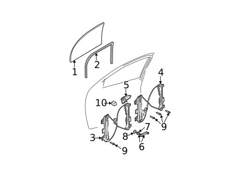 Glass - Door for 2004 Ford Focus #0