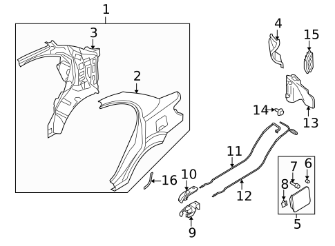 Quarter Panel & Components for 2006 Kia Rio #0