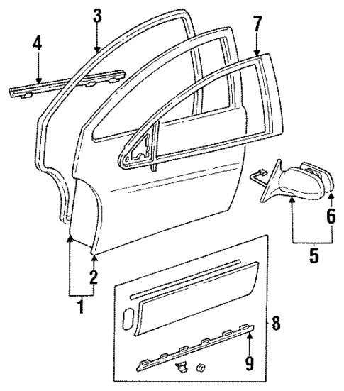 Exterior Trim - Front Door for 1993 Lexus GS300 #0