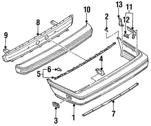 Bumper Assembly - Rear for 1988 Nissan Sentra #0