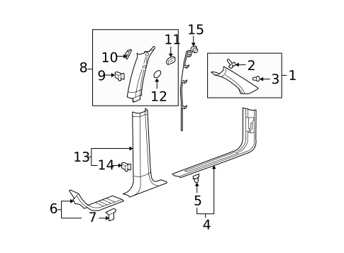 Interior Trim - Pillars for 2007 Buick Rainier #0