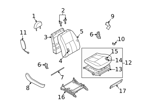 Front Seat Components for 2003 INFINITI G35 #1