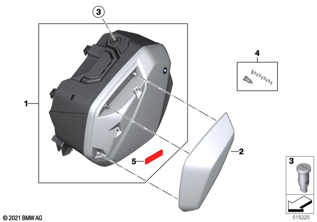 77418414371 - Luggage &amp; Storage: Trim Case Lid Left - Rohteil/Blank for BMW-Motorrad Image
