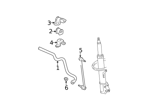 Stabilizer Bar & Components for 2004 Lexus RX330 #1
