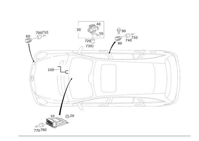 2515400036 - Electrical System: Electric Line for Mercedes-Benz: GL320, GL550, ML320, ML350, ML450, ML500, ML550, ML63 AMG, R320, R350, R500 Image image