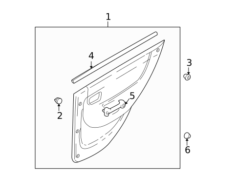 Interior Trim - Rear Door for 2000 Hyundai Accent #0