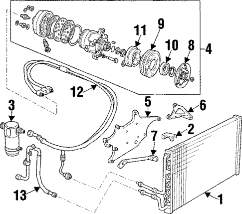 Condenser, Compressor & Lines for 1997 Isuzu Hombre #0