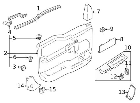 Interior Trim - Front Door for 2022 Ford F-150 #1