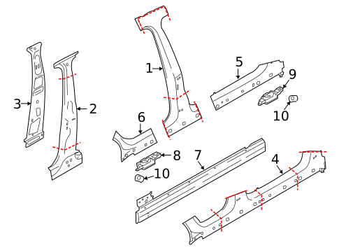 Center Pillar & Rocker for 2020 Porsche Macan #0