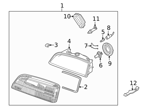 Headlamp Components for 1998 Volvo V70 #0
