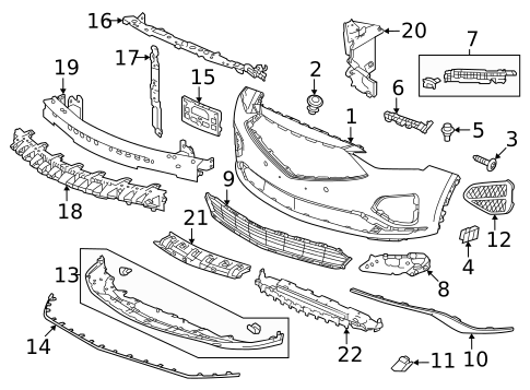 ホンダ　パーツカタログ　MDX Bumper & Components - Front for 2023 Acura MDX | OEM Parts Online