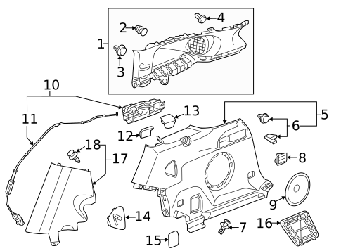 Interior Trim - Quarter Panels for 2017 Acura RDX #0