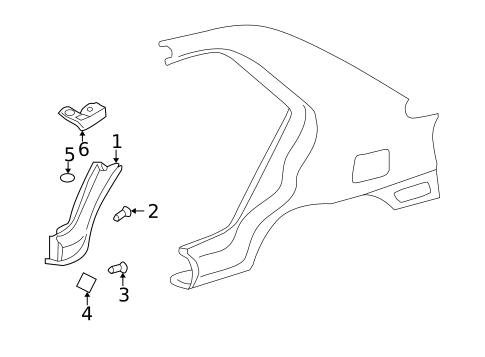 Exterior Trim - Quarter Panel for 2006 Hyundai Elantra #1