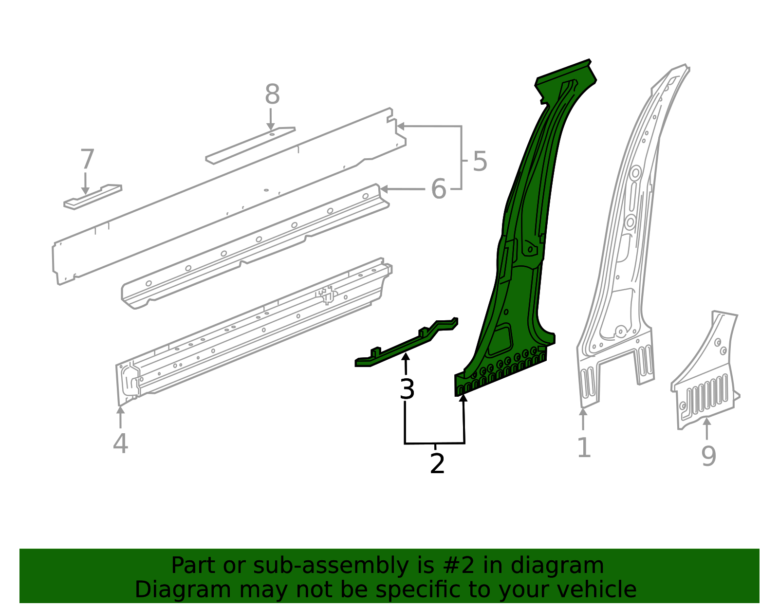 2021-2026 Buick Envision Passenger Side Center Pillar Outer Panel ...