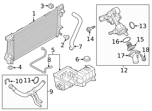 Thermostat & Housing for 2015 Lincoln Navigator #0
