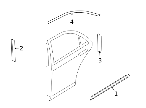 Exterior Trim - Rear Door for 2011 Mazda 6 #0