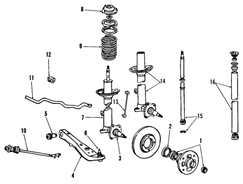 Suspension Components for 1993 Toyota MR2 #1