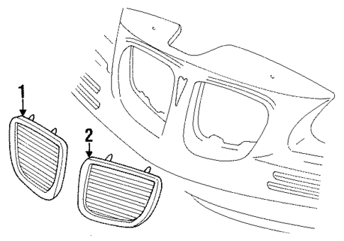 Grille & Components for 1996 Pontiac Grand Am #0
