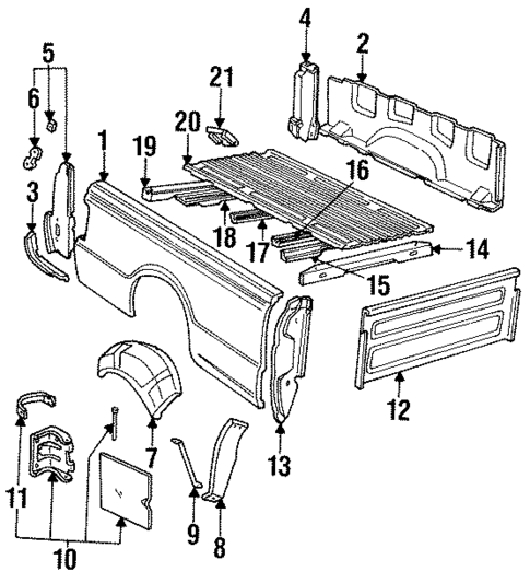 Floor - Pick UP Box for 1995 Ford Ranger #0