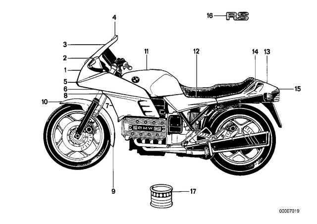 51141456237 - : Sticker Left - Red for BMW-Motorrad Image
