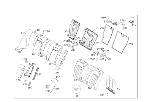 Rear Folding Backrest for 2016 Mercedes-Benz CLS63 AMG S #0