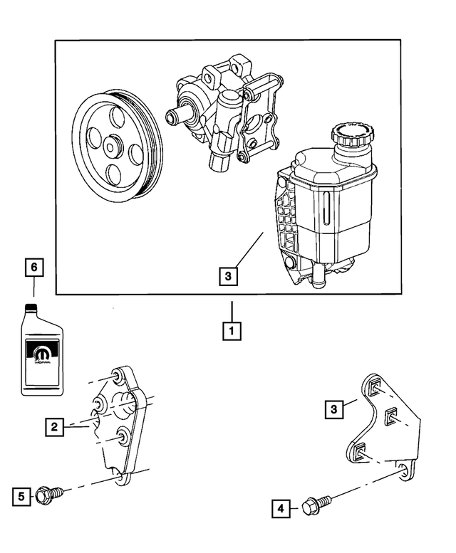 68070908AD - Steering: Power Steering Pump And Pulley for Mopar Image