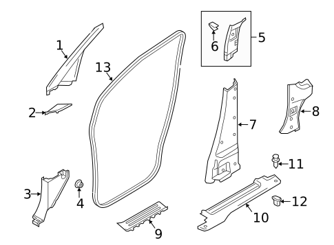 Interior Trim - Pillars for 2014 Nissan NV200 #0