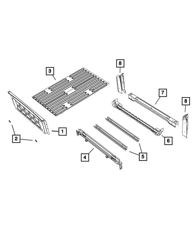 68141708AA - Body Sheet Metal Except Doors: Rear Box Crossmember for Mopar Image