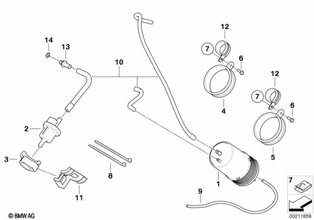 16137729044 - : Vent Hose, Activated Charcoal Filter for BMW-Motorrad Image
