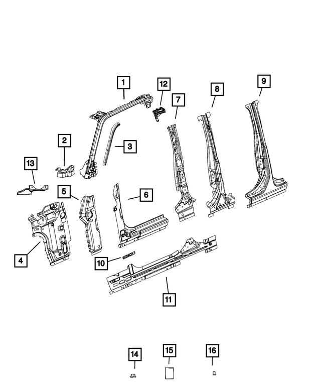 68503630AD - Body Sheet Metal Except Doors: Sport Bar, Right for Mopar Image
