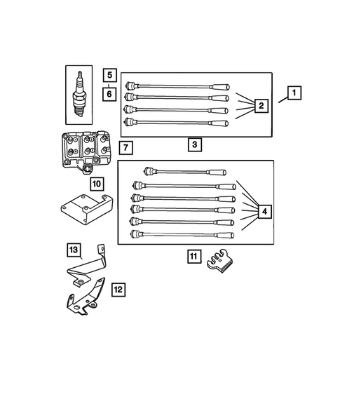 Spark Plugs-Cables-Coils for 2003 Dodge Caravan #0