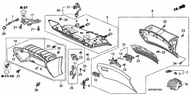 Instrument Panel Garnish (Passenger Side) for 2004 Acura TL #0