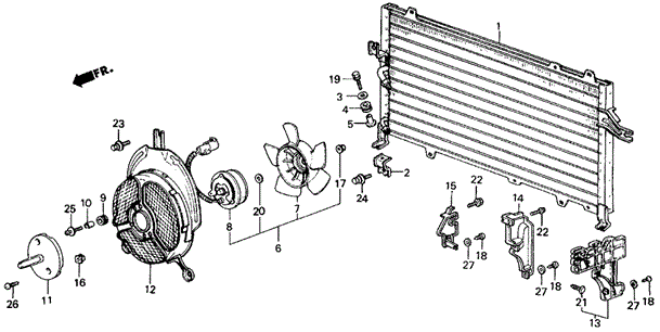 A/C Condenser (Keihin) for 1984 Honda Civic #0