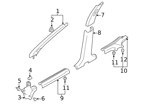 Interior Trim - Pillars for 2006 Mitsubishi Lancer #0