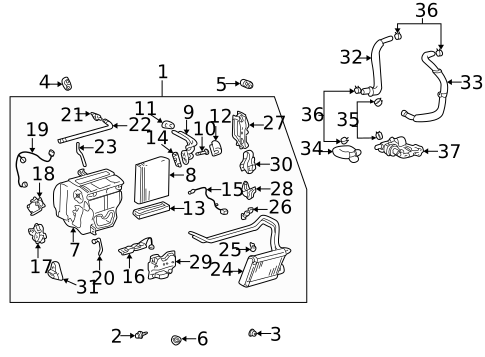 Condenser, Compressor & Lines for 2001 Toyota Prius #1