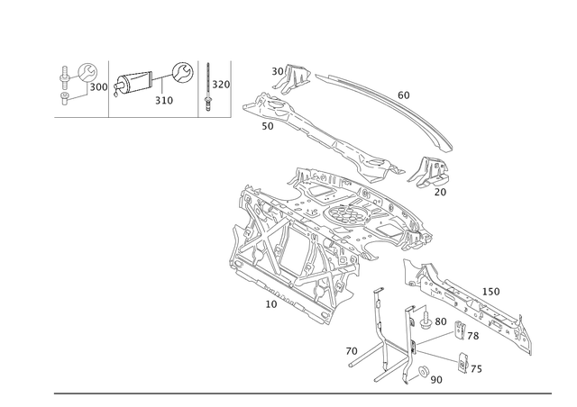 12989177112 - Rear End: Parts Kit, Adhesive for Mercedes-Benz Image image