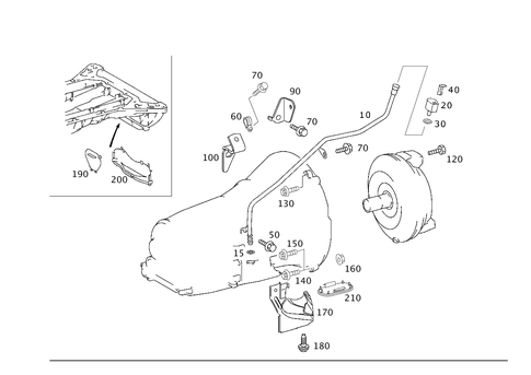 Attached Parts for Transmission, Oil Filler Pipe for 2002 Mercedes-Benz CL55 AMG #0