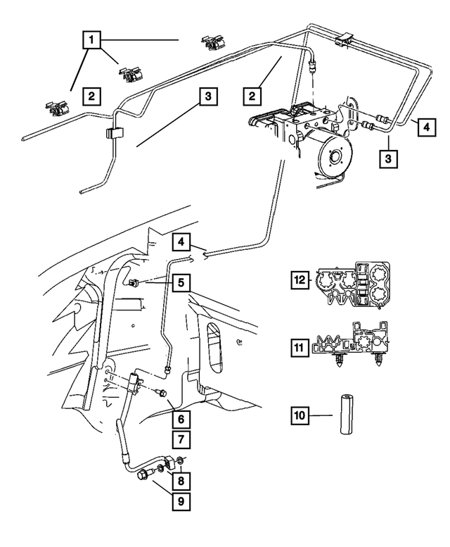 52124132AC - Service Brakes: Brake Tube, Right for Mopar Image