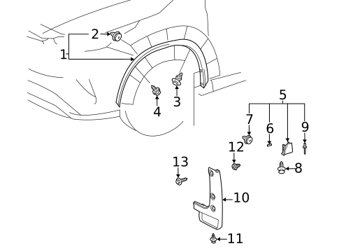 Exterior Trim - Fender for 2022 Toyota Highlander #0
