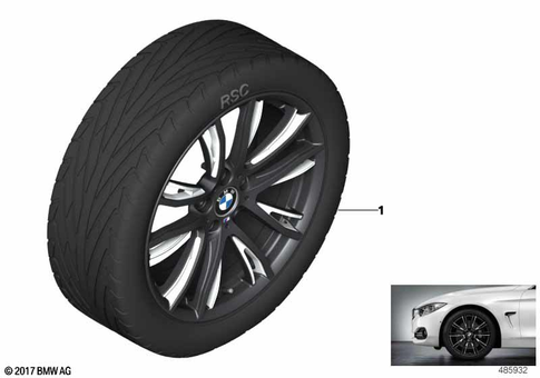 Wheel with Tire Set Summer for 2014 BMW 320iX #2