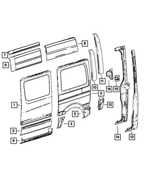 Aperture Panel and Pillar Supports for 2009 Dodge Sprinter 3500 #11