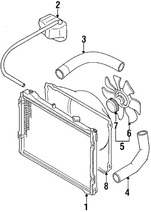 Radiator & Components for 1988 Mazda 929 #1