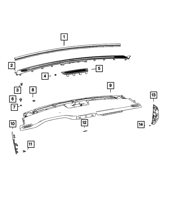 7JQ79DX9AA - Interior Trim: Defroster Grille for Mopar Image
