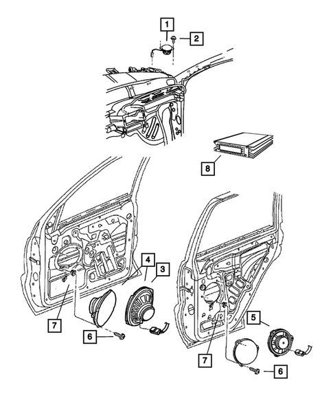 Radio, Antenna, Speakers, DVD, and Video systems for 2008 Jeep Commander #2