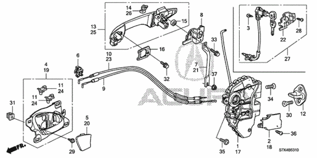 Front Door Locks - Outer Handle for 2012 Acura RDX #0