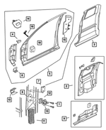 6503120AB - Body Sheet Metal Except Doors: Button Head Torx Screw And Washer for Chrysler: 300, 300M, Concorde, PT Cruiser, Sebring | Dodge: Charger, Dakota, Intrepid, Magnum, Neon, Ram 1500, Ram 2500, Ram 3500, Stratus | Jeep: Wrangler Image