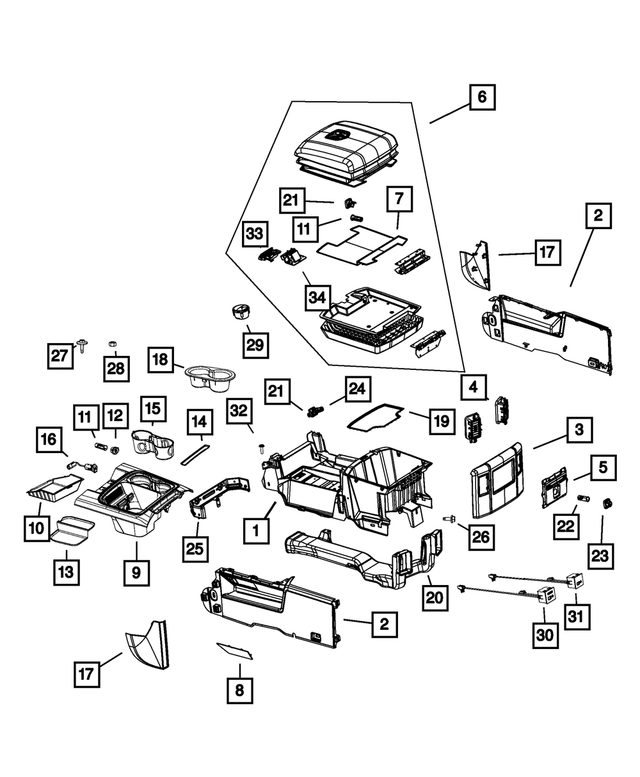 1NN14HL1AB - Interior Trim: Base Console for Mopar Image image